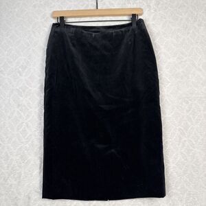 Escada Velvet Silk Blend Skirt EU36 Black Pencil Career Luxury Designer Classic